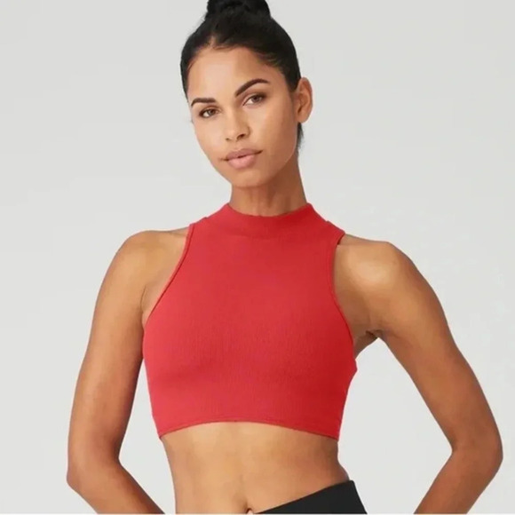 Alo Yoga Goddess Dynamite Mock Neck Top Size XS B2426 - Picture 1 of 8